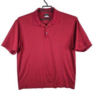 Mens Nike Golf Red Dri Fit Polo Shirt Short Sleeve 100% Polyester Size L